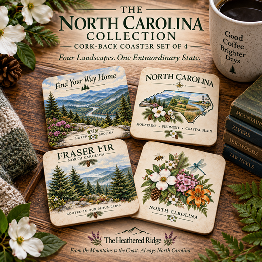 The North Carolina Collection — Cork-Back Coaster Set of 4